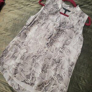 White House Black Market Snakeskin Print Sleeveless Blouse Size 10